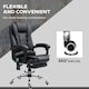 image 7 of Vinsetto Office Chair with 6 Point Massage and Back Heat, PU Desk Chair with Footrest Adjustable Height and Swivel Wheels, Back Reclining, Black