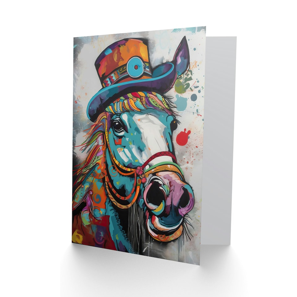 image 1 of Carnival Bridles Braids Horse Wife Birthday Card