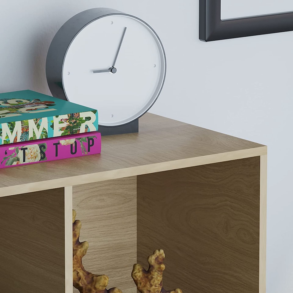 image 1 of Vida Designs Durham 2x2 Cube Storage Bookcase Display Unit, Oak