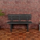 image 3 of 2 Seater Plastic Garden Bench Weather Resistant Waterproof Outdoor Furniture | Black | Anthracite