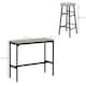 image 7 of HOMCOM 3 Piece Bar Set, Industrial Kitchen and Chair Set Grey