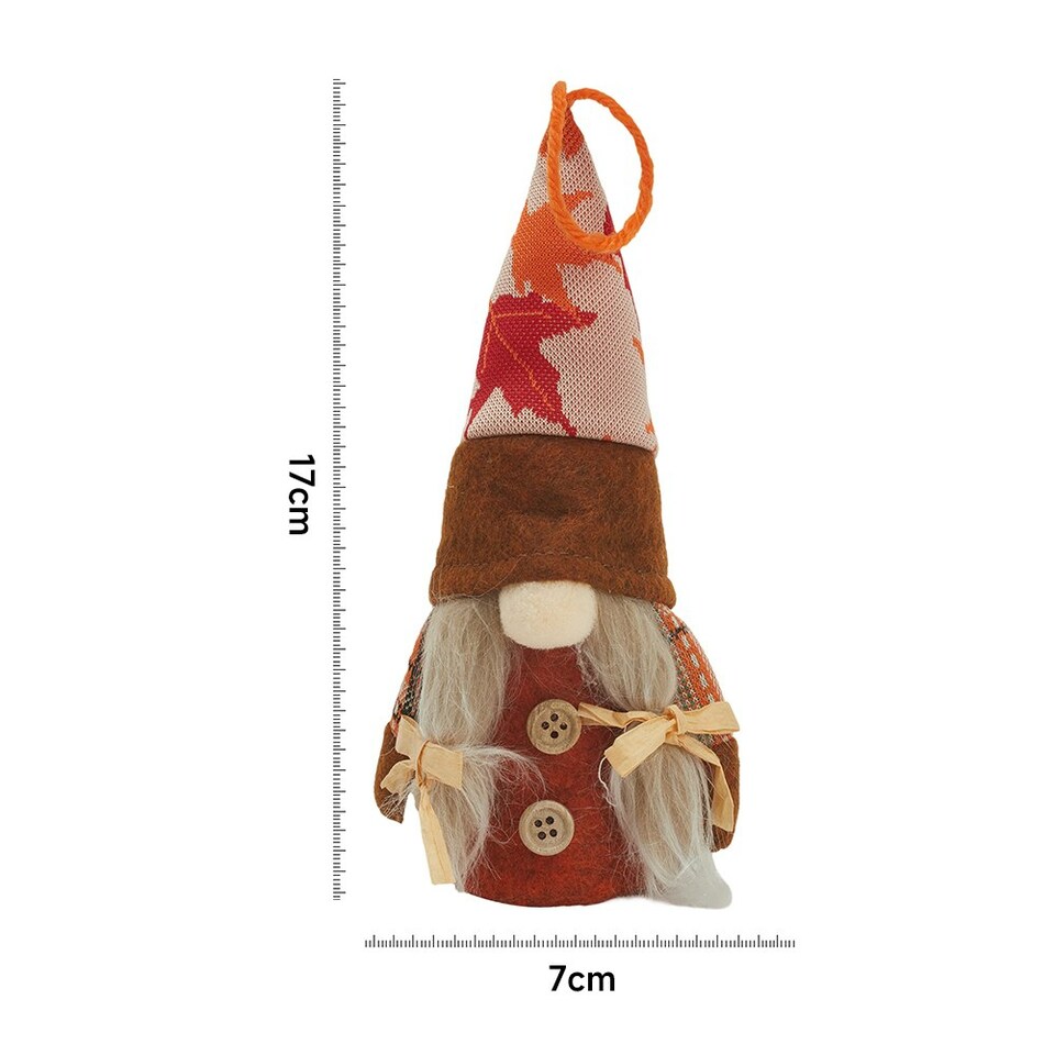 image 1 of Living and Home Halloween LED Harvest Maple Gnome Plush Doll with Hat