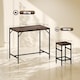 image 7 of HOMCOM Industrial Rectangular Dining Table Set with 4 Stools for Dining Room | White