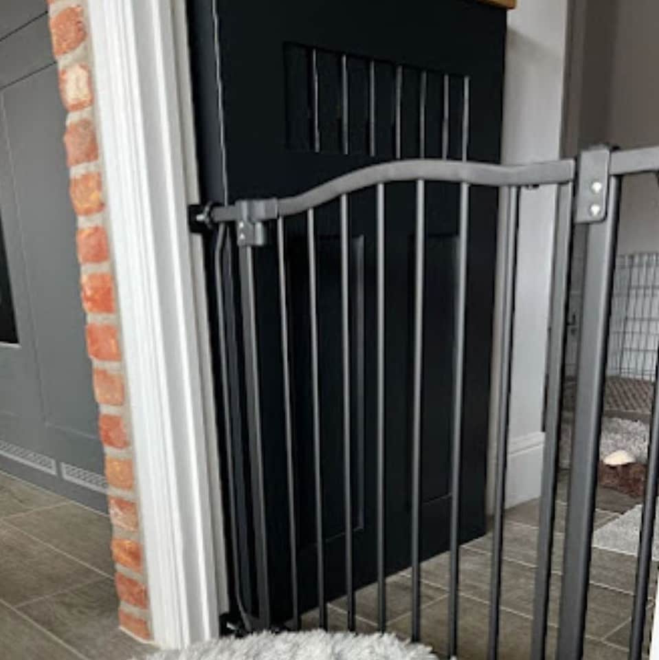 image 1 of Safetots Extra Tall Curved Top Safety Gate, 125cm - 134cm, Matt Black, Extra Tall 100cm in Height, Pressure Fit Stair Gate, Baby Gate for Doors Hallways and Spaces, Safety Barrier, Easy Installation