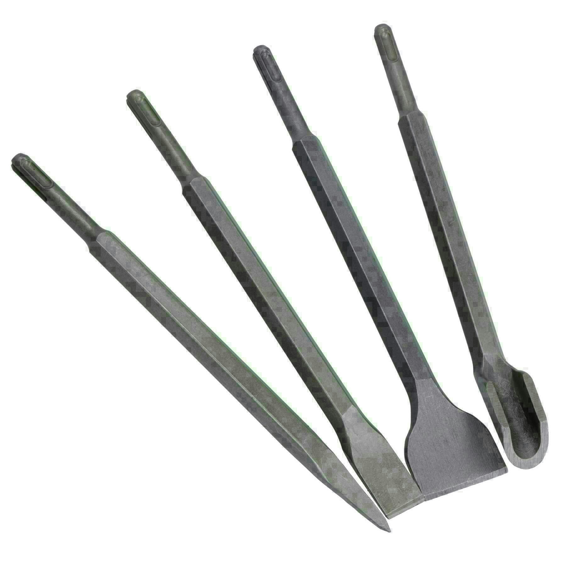 SDS Plus Chisel Set Point Flat Gouge and Tile Chisels (4pcs kit) TE282 ...