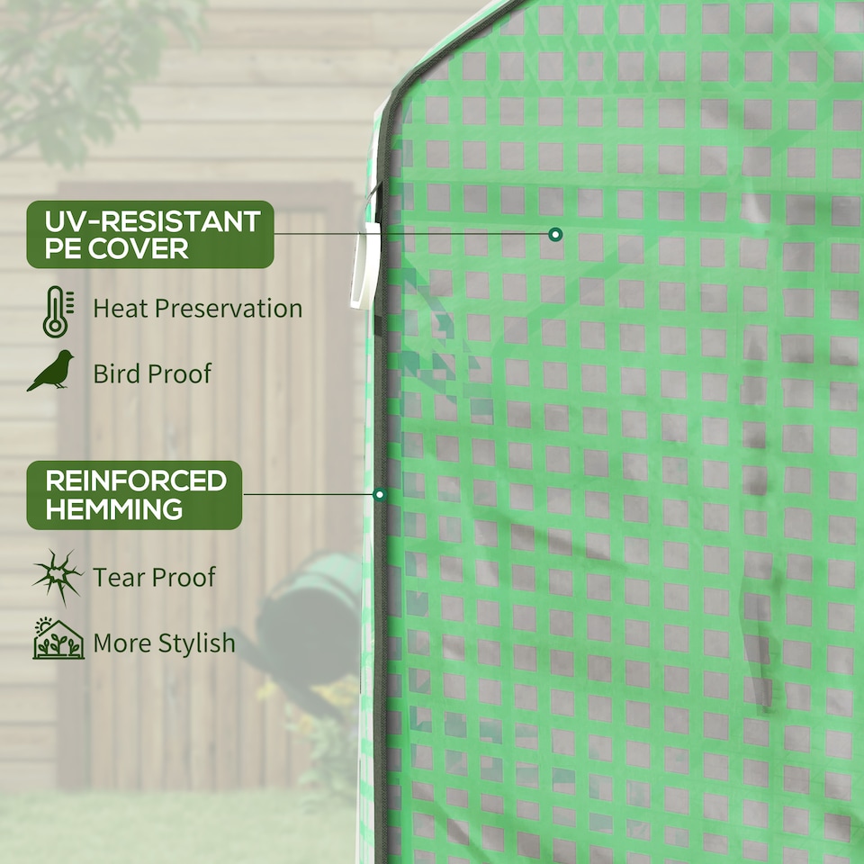 image 1 of Outsunny Walk-in Outdoor Green House with Door and Mesh Windows, Green