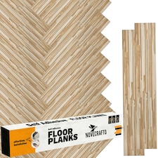 Self Adhesive Floor Planks | 36x5.98in (91.4x15.2cm) Each | Peel & Stick Vinyl Flooring | Honeyline Grain Flow Wood Effect | DIY Waterproof Floor Tiles Brown | 4.17 sqm