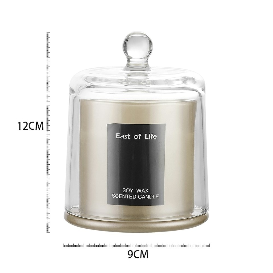 image 1 of Living and Home Soy Wax Scented Candle Lychee & White Tea - Grey | Multi | One Size