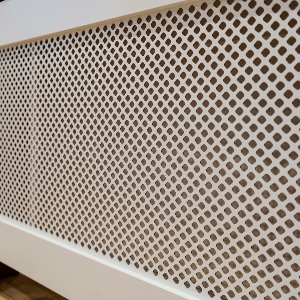 image 1 of Stylish MDF Diamond White Radiator Cover - Medium