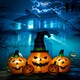 image 2 of Outsunny 6ft Inflatable Halloween Large Pumpkin in Hat with Four Small Pumpkins, Blow-Up Outdoor LED Display for Lawn, Garden, Party