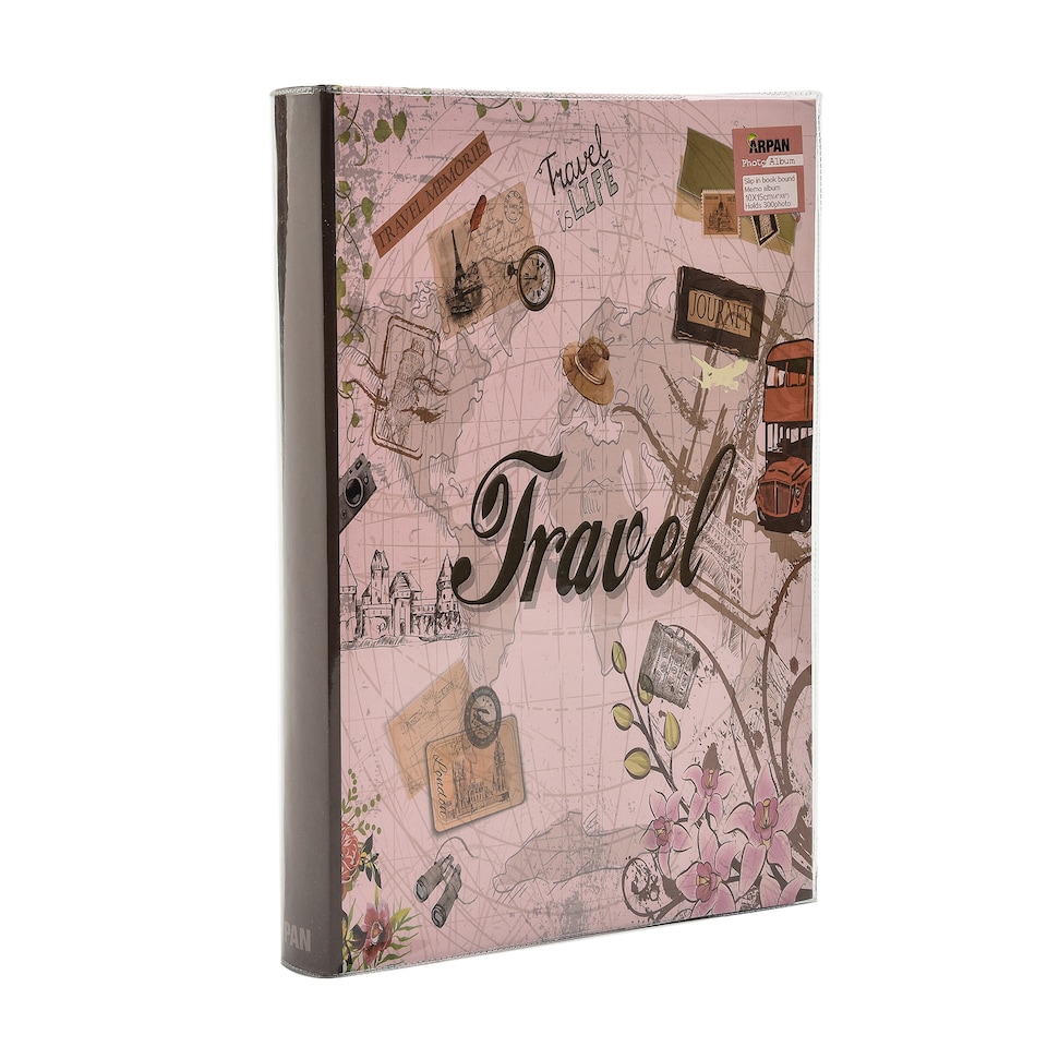 image 1 of ARPAN Slip In Case Memo Photo Album for 300 Photos 4x6" (10x15cm) – Hardcover Picture Album with Memo Writing Space for Family, Wedding & Travel Memories