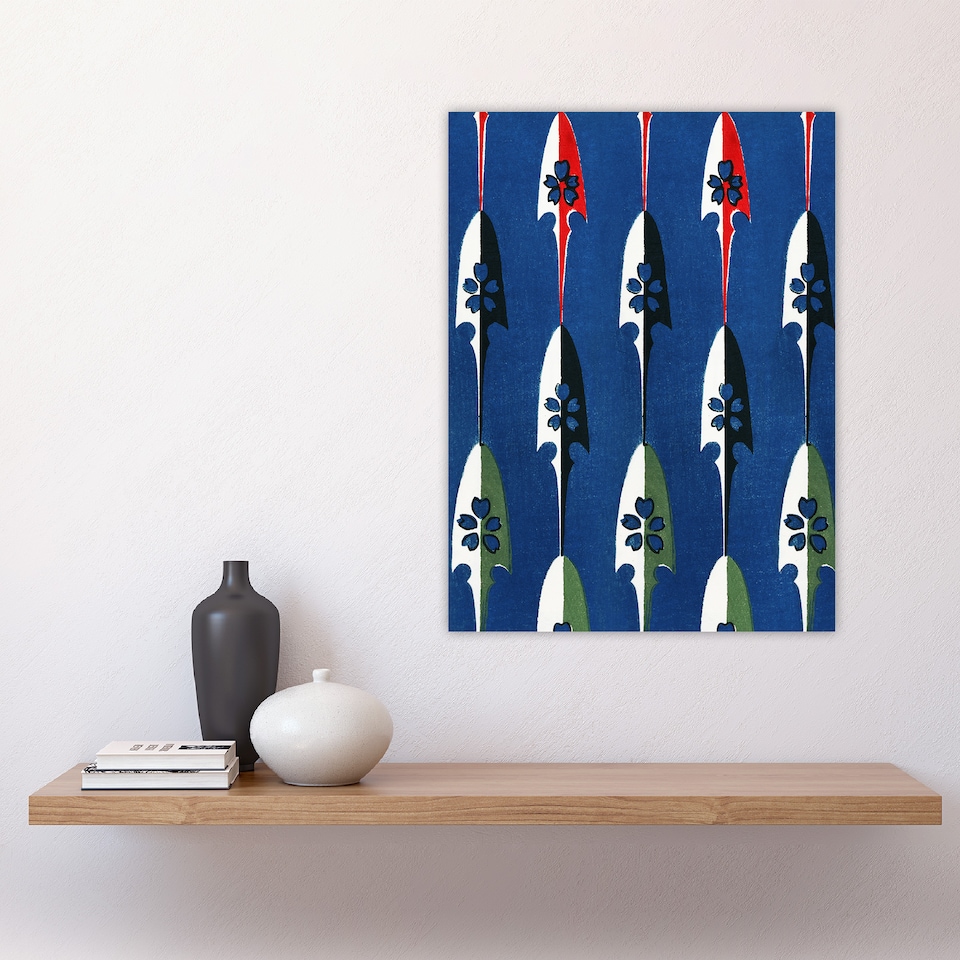 image 1 of Vintage Japanese Arrowheads Pattern Vintage Wall Art Print Korin 18x24"