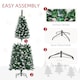 image 6 of HOMCOM 5FT Tall Prelit Pencil Slim Artificial Christmas Tree with Realistic Branches, 250 Colourful LED Lights and 408 Tips, Xmas Decoration, Green