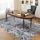 image 9 of HOMCOM Modern Area Rug, Triangle Pattern Non-Slip Washable Rug, Chenille Floor Carpet for Living Room, Bedroom, Dining Room, Home Office, 230 160 cm, Black | Black | Cream, Dark Grey | 1