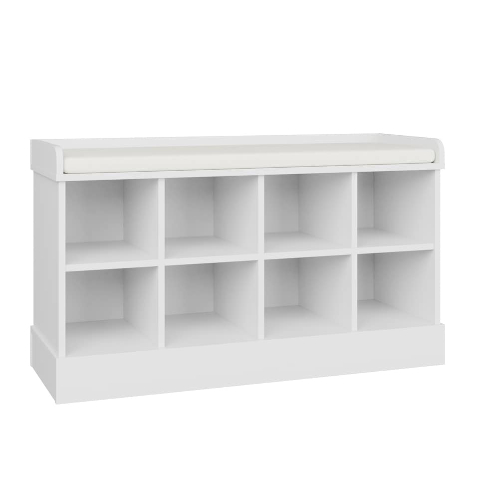 image 1 of Kempton Shoe Bench & Wall Rack | White | White