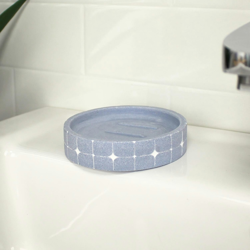 image 1 of Showerdrape Mosaica Sky Blue Soap Dish