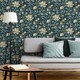 image 2 of Grandeco Marian Floral Wallpaper - Navy/Cream - One Size Blue