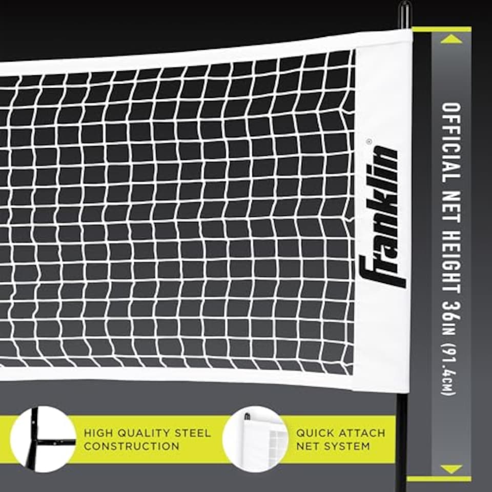 image 1 of Franklin Sports Half Court Size Pickleball Net By Pickleball - Includes 10Ft Net, (2) Paddles, And (2) X-40 USA Pickleball Approved Pickleballs