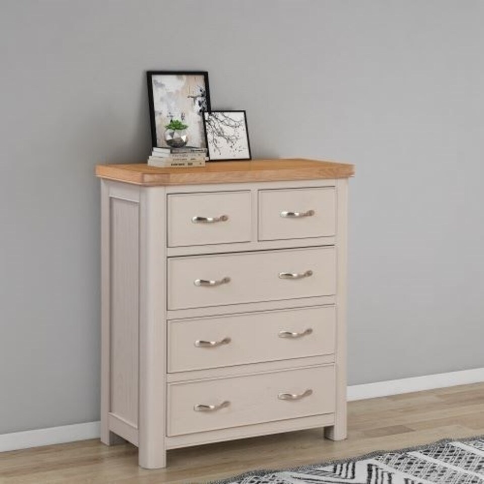 image 1 of Bologna Painted 2 Over 3 Chest of Drawers - L40 x W85 x H100 cm