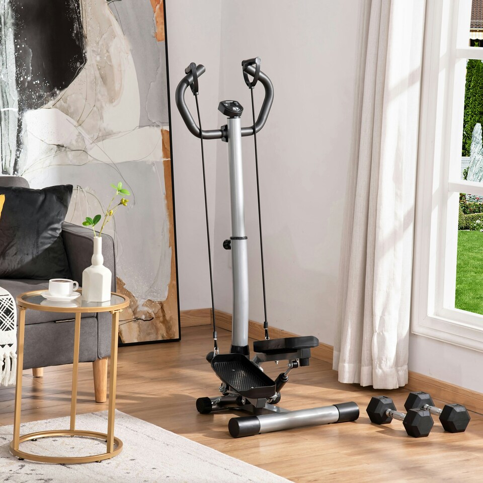 image 1 of HOMCOM Adjustable Twist Stepper Step Machine For Home Gym Aerobic Workout