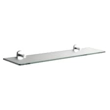 Showerdrape Admiralty Chrome Stainless Steel Wall Mounted Glass Vanity Shelf | Silver | 1