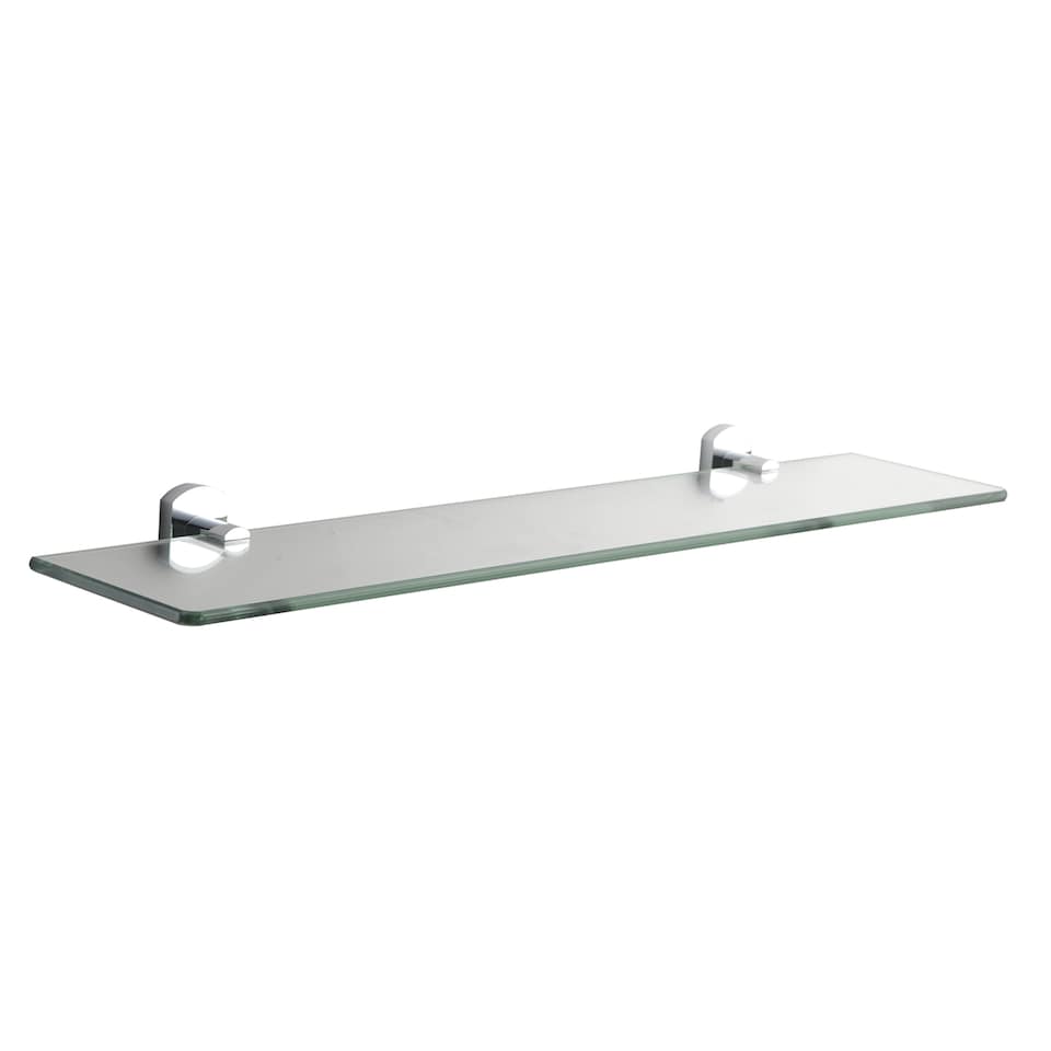 Showerdrape Admiralty Chrome Stainless Steel Wall Mounted Glass Vanity Shelf | Silver | 1