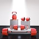 image 9 of SPORTNOW 4-in-1 Adjustable Weight Dumbbells Set, Used as Barbell, Kettlebell, Push up Stand, Free Weights Set for Men and Women Home Gym Training, 30KG, Red