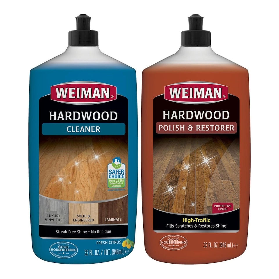 image 1 of Weiman Hardwood Floor Cleaner and Polish Restorer Combo High Gloss 2 Pack