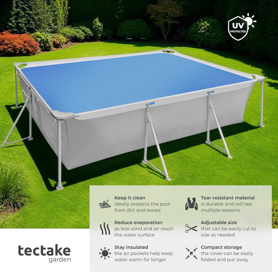 image 1 of Pool Cover - rectangular, floating, protects and warms the water | Blue | blue | 160 x 260 cm | 1