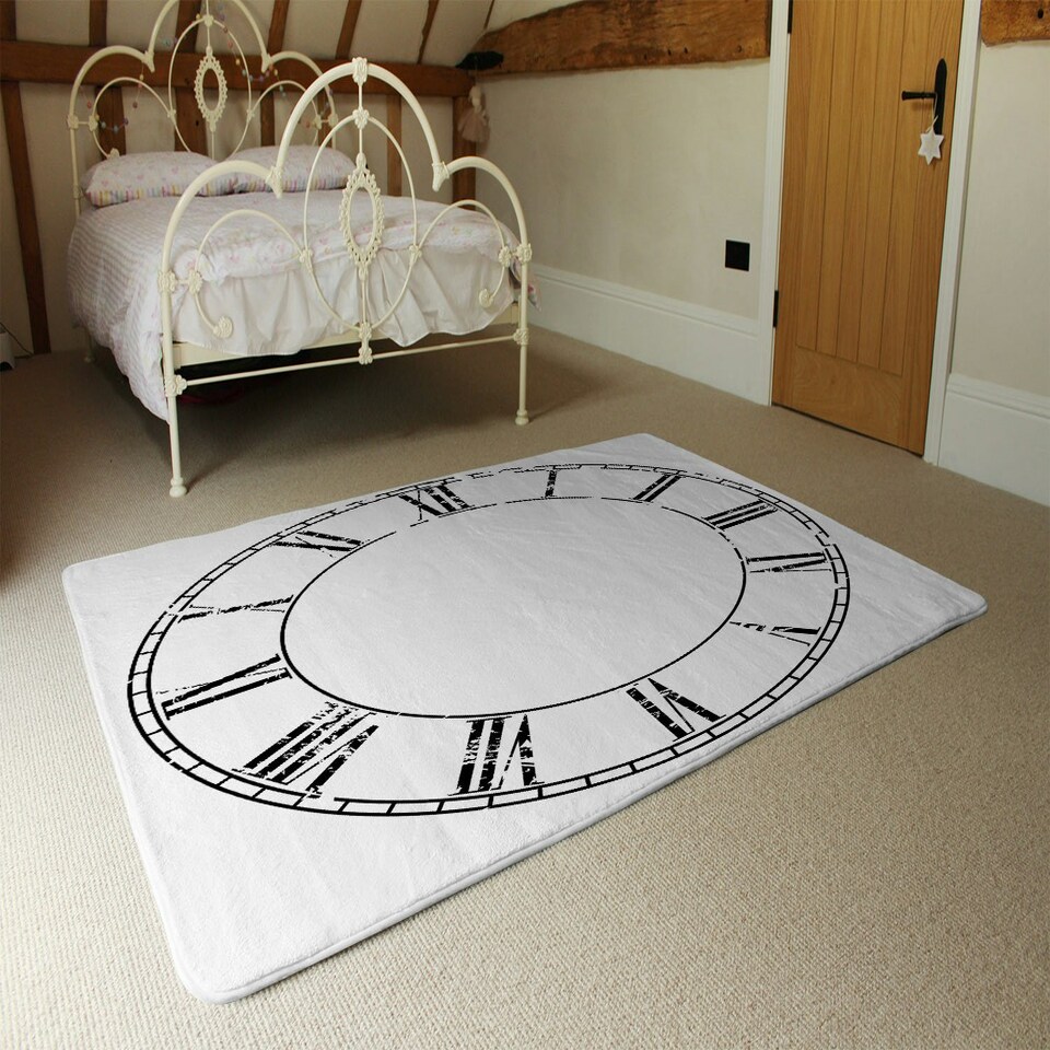 image 1 of Roman Numeral Clock (Rug) Multi | Medium: 80x150cm