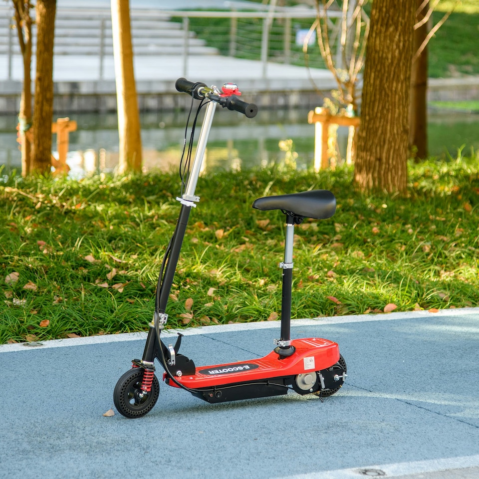 image 1 of HOMCOM Folding Ride on Powered Scooter for Age 4-14 Years, Red