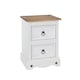 image 4 of Corona White, 2 Drawer Petite Bedside Cabinet White | antique waxed pine