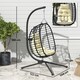 image 7 of Outsunny Rattan Hanging Egg Chair w/ Stand, Cushion, Headrest 