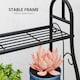 image 6 of Outsunny 3 Tier Plant Stand  Hanging Hooks for Balcony Living Room, Black | Black | Black