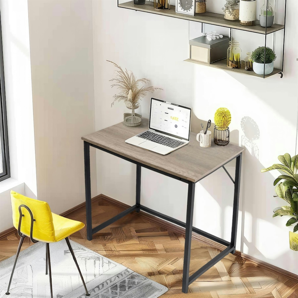 image 1 of Desk Computer PC Laptop Home Office Work desk, Study Writing Light Brown Rustic Style 80cm Brown