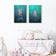 image 2 of Set of 2 Girl Kids Bedroom Fairytale Cartoon Mermaid Sea Princess Wall Art Print A4