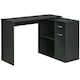 image 1 of HOMCOM Computer Desk 180° Rotating Dining Table W/ Storage Shelf Black