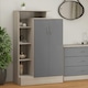 image 8 of Nevada Petite Open Shelf Wardrobe - L52 x W90 x H145 cm - White Gloss | White