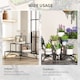 image 6 of Outsunny 3 Tier Metal Corner Plant Stand for Garden Balcony Patio, Black | Black | Black