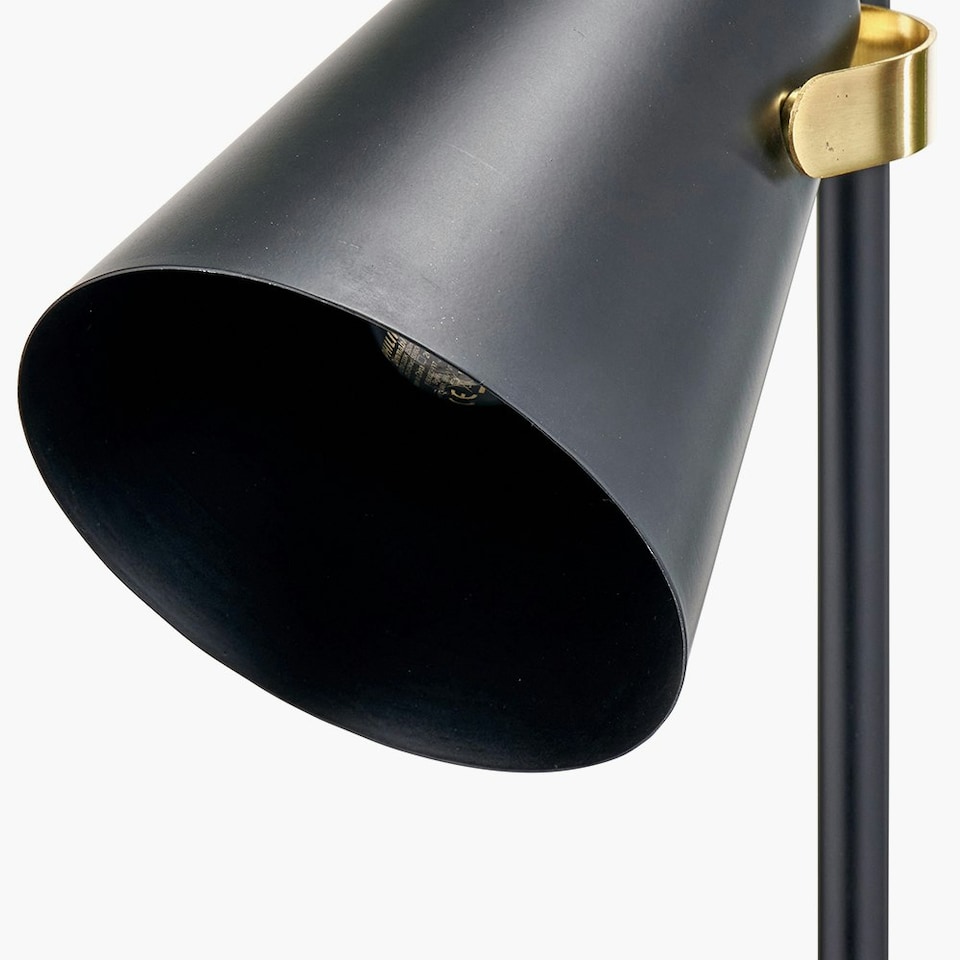 image 1 of Black and Brushed Brass Task Floor Lamp Black | Gold