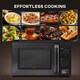 image 8 of HOMCOM 23L Solo Manual Microwave Oven with 5 Levels, Timer, Black