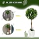 image 4 of HOMCOM Set of 2 Decorative Artificial Plants Ball Trees with Lavender Flowers in Pot Fake Plants for Home Indoor Outdoor Decor, 60cm, White