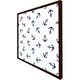 image 3 of Navy anchors on white (Picture Frame) Brown | Oak | L
