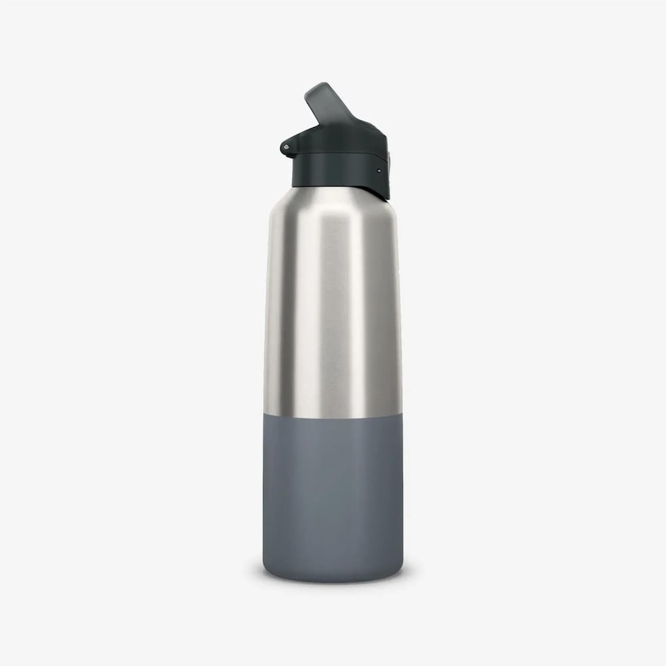 image 1 of Decathlon 1L insulated stainless steel flask 900 with quick-release cap for hiking