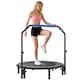 image 1 of HOMCOM 45" Foldable Mini Trampoline Fitness Trampoline Rebounder for Adults with Adjustable Foam Handle, for Indoors, Outdoors, Cardio Training, Blue | Blue