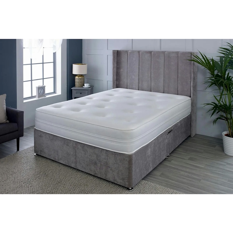 image 1 of Sirocco Airflow Hybrid Mattress - 18cm Deep, Spring & Memory Fibre Support | White | Small Double