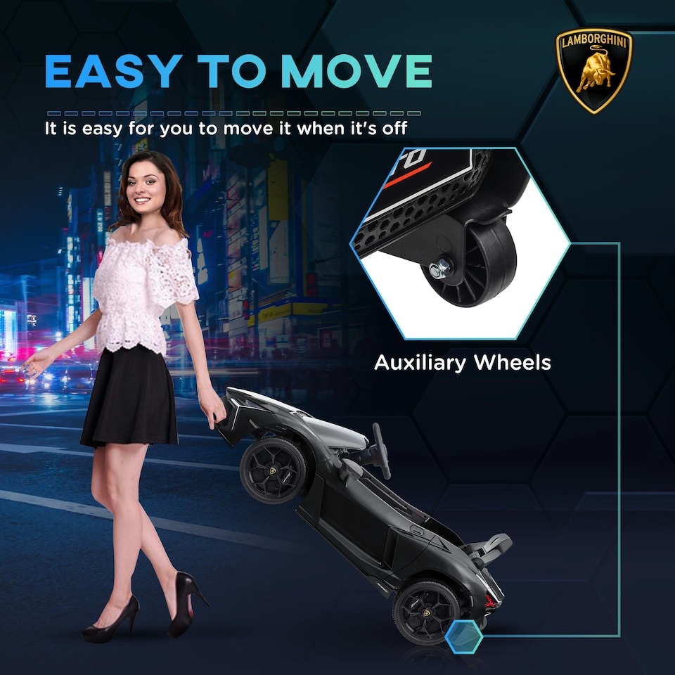 image 1 of AIYAPLAY Lamborghini Revuelto Licensed Ride On Car, with Suspension, Black