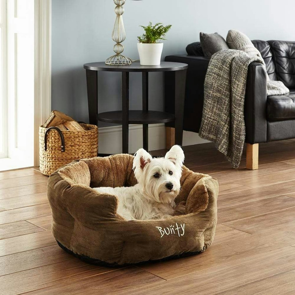 image 1 of Bunty Polar Dog Bed Brown | M