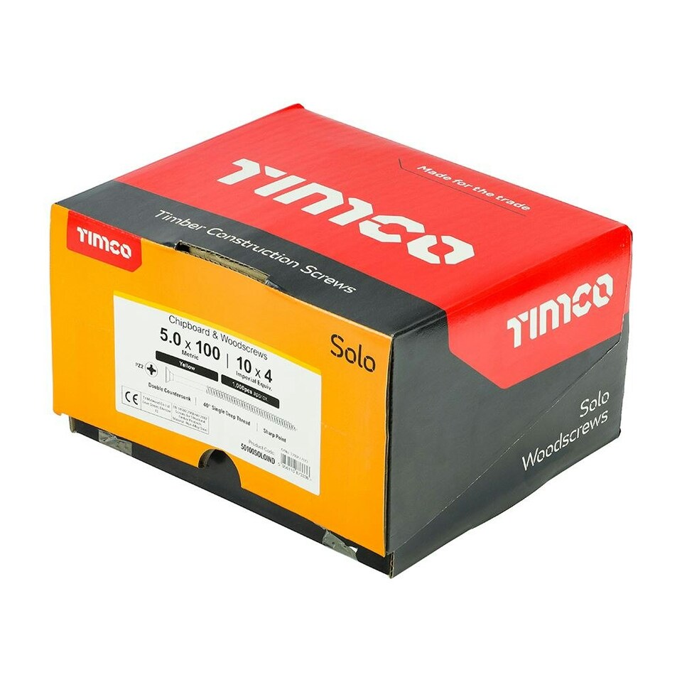 image 1 of Timco - Solo Woodscrew Industry Pack (Size 5.0 x 100 - 1000 Pieces)