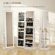 image 3 of HOMCOM 360° Swivel Jewellery Cabinet, Full Length Mirror with Storage, White White | Black interior lining